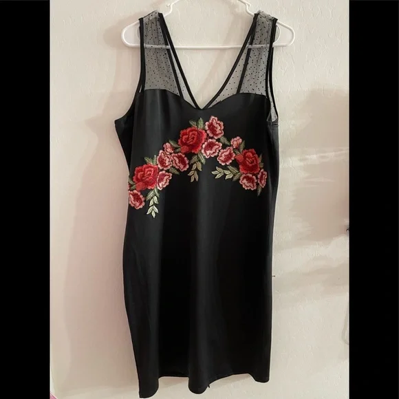plus size sheer embroidered dress Sheer Embroidered Plus Size Cover-up main image 1